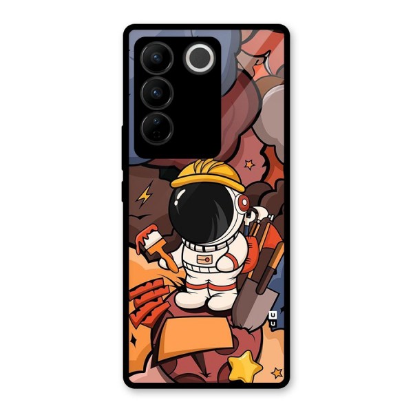 Comic Space Astronaut Glass Back Case for Vivo V27