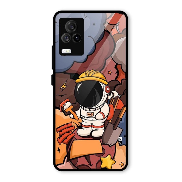 Comic Space Astronaut Glass Back Case for Vivo iQOO 7 Legend 5G