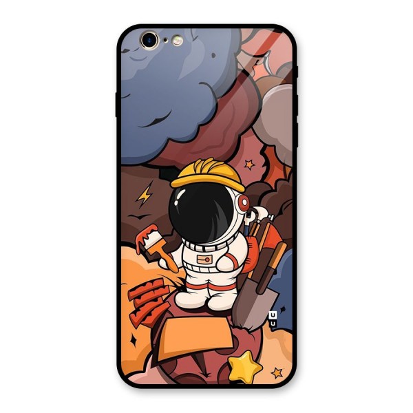 Comic Space Astronaut Glass Back Case for iPhone 6 Plus 6S Plus