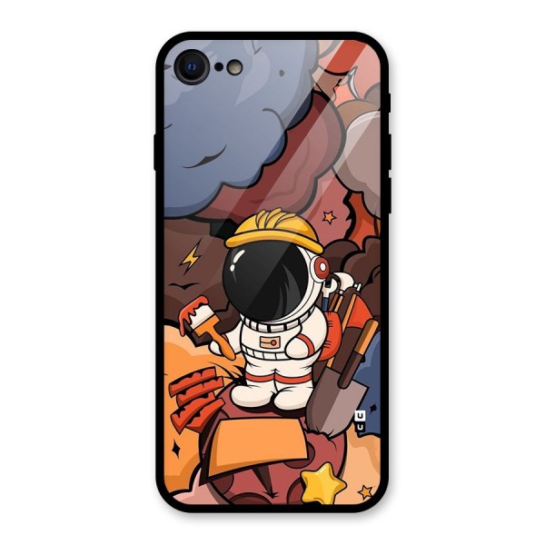Comic Space Astronaut Glass Back Case for iPhone 8