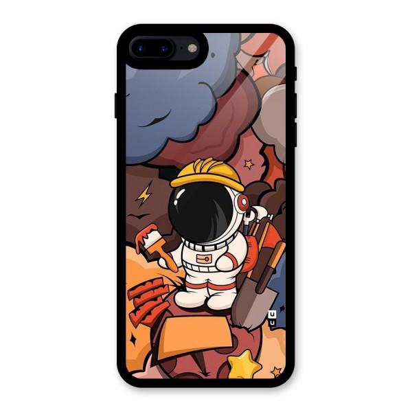 Comic Space Astronaut Glass Back Case for iPhone 8 Plus