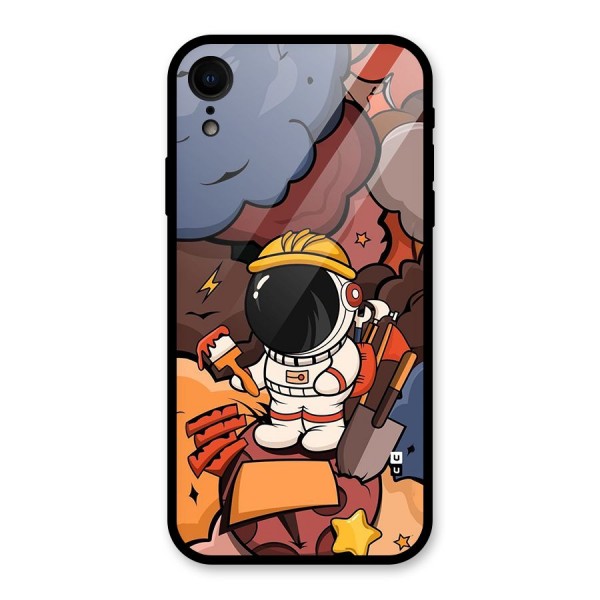 Comic Space Astronaut Glass Back Case for iPhone XR