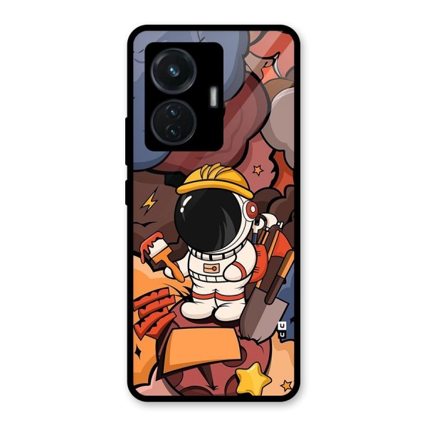 Comic Space Astronaut Glass Back Case for iQOO Z6 44W