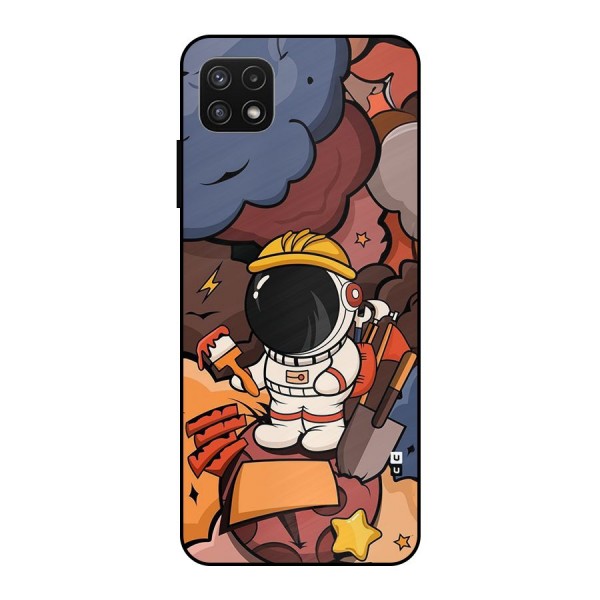 Comic Space Astronaut Metal Back Case for Galaxy A22 5G