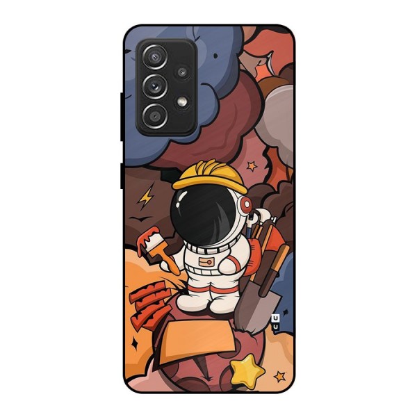 Comic Space Astronaut Metal Back Case for Galaxy A52s 5G