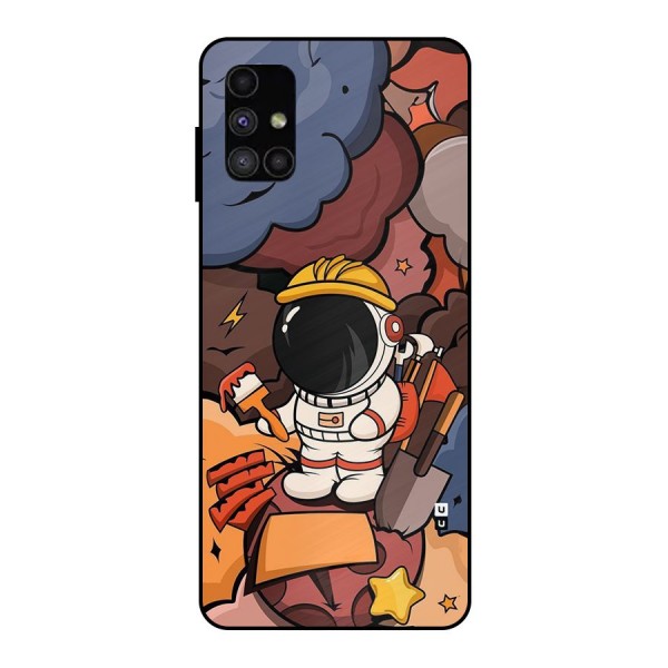 Comic Space Astronaut Metal Back Case for Galaxy M51