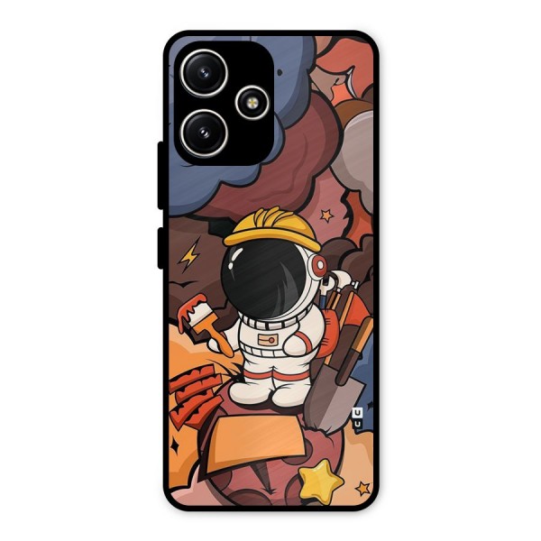 Comic Space Astronaut Metal Back Case for Poco M6 Pro