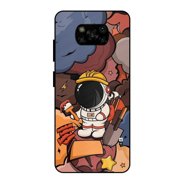 Comic Space Astronaut Metal Back Case for Poco X3