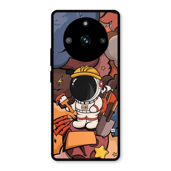 Comic Space Astronaut Metal Back Case for Realme 11 Pro Plus