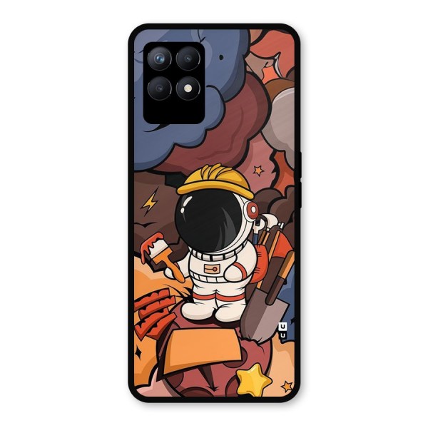 Comic Space Astronaut Metal Back Case for Realme Narzo 50