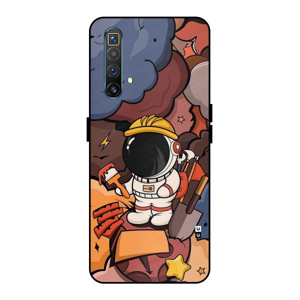 Comic Space Astronaut Metal Back Case for Realme X3