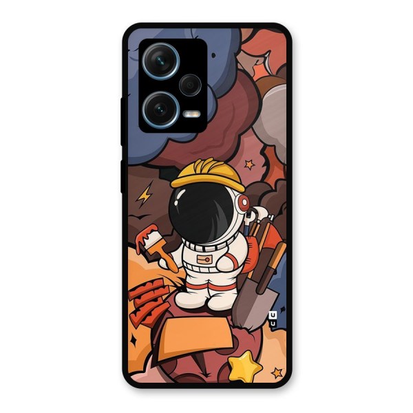 Comic Space Astronaut Metal Back Case for Redmi Note 12 Pro Plus 5G