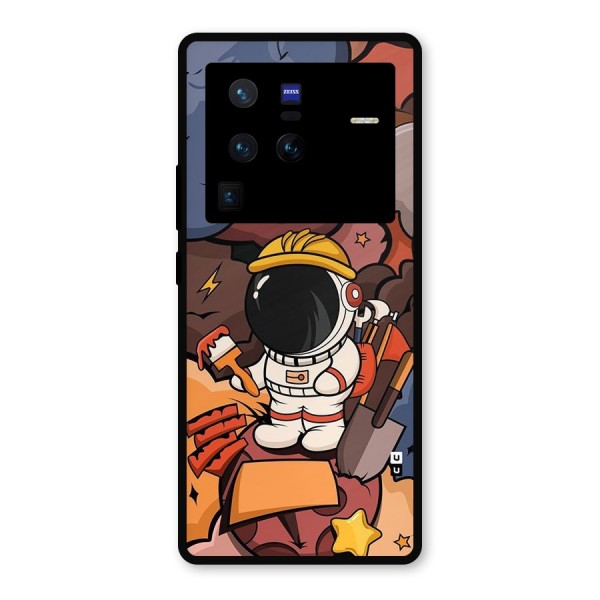 Comic Space Astronaut Metal Back Case for Vivo X80 Pro