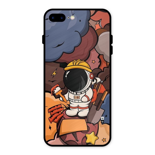 Comic Space Astronaut Metal Back Case for iPhone 8 Plus