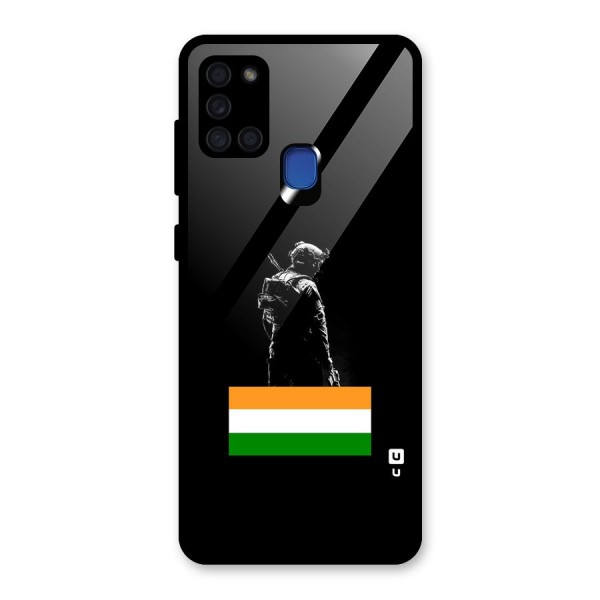 Commando Respect Glass Back Case for Galaxy A21s