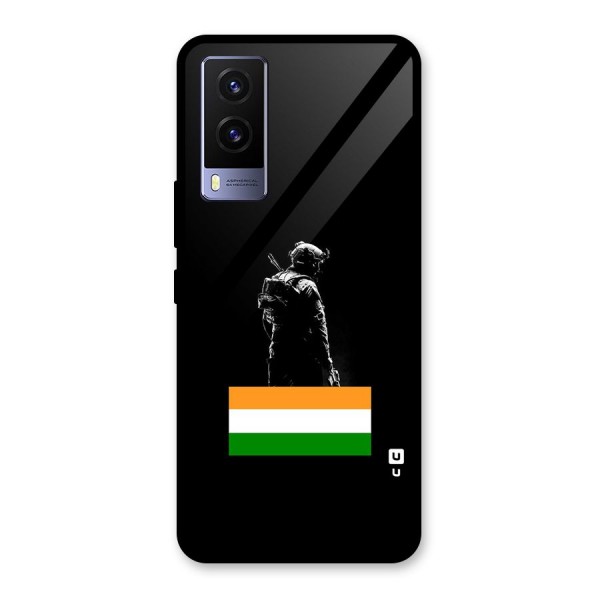 Commando Respect Glass Back Case for Vivo V21e 5G