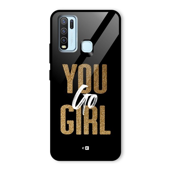 Confident Girl Glass Back Case for Vivo Y30
