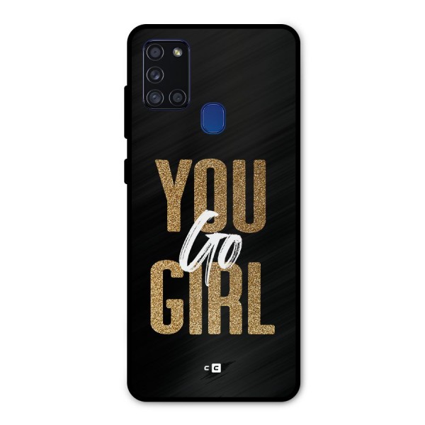 Confident Girl Metal Back Case for Galaxy A21s