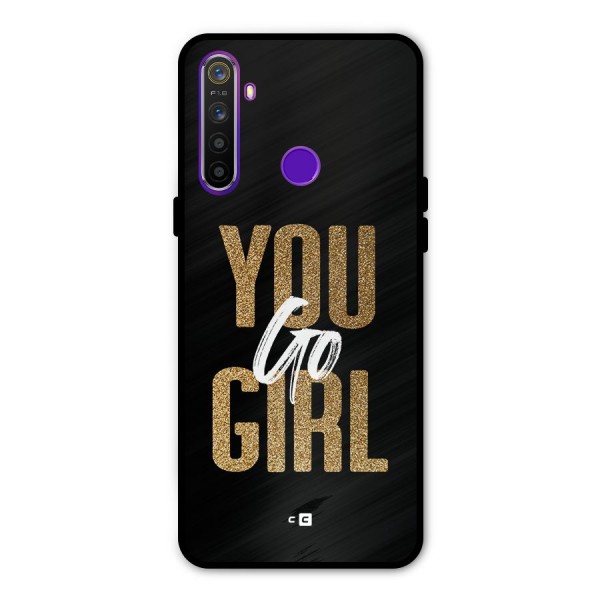 Confident Girl Metal Back Case for Realme 5