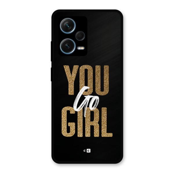 Confident Girl Metal Back Case for Redmi Note 12 Pro Plus 5G