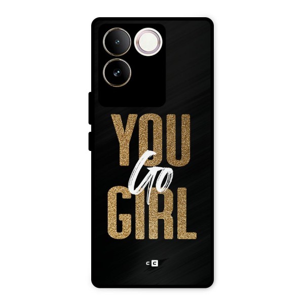 Confident Girl Metal Back Case for Vivo T2 Pro