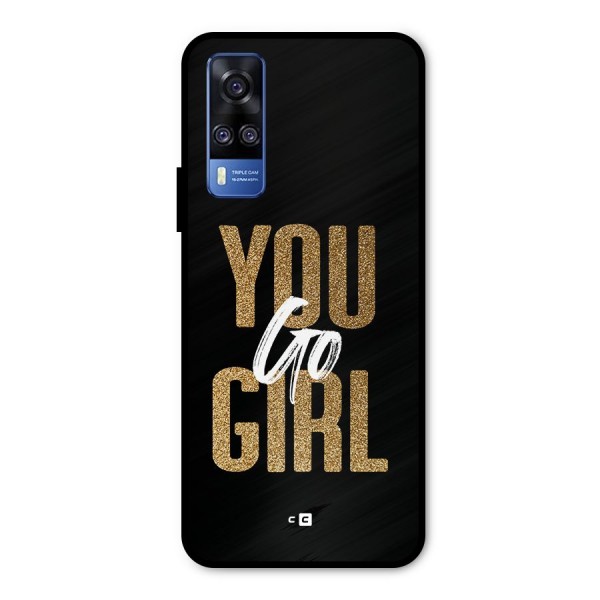 Confident Girl Metal Back Case for Vivo Y51A