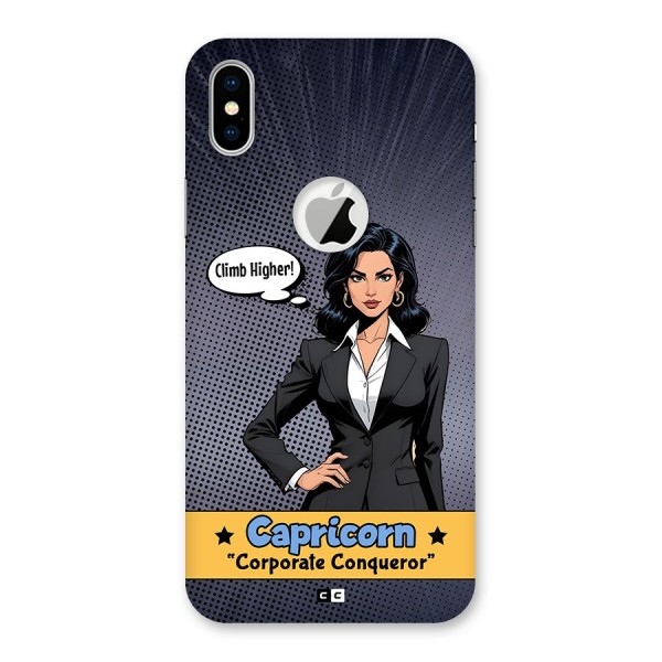 Conqueror Capricorn Back Case for iPhone X Logo Cut