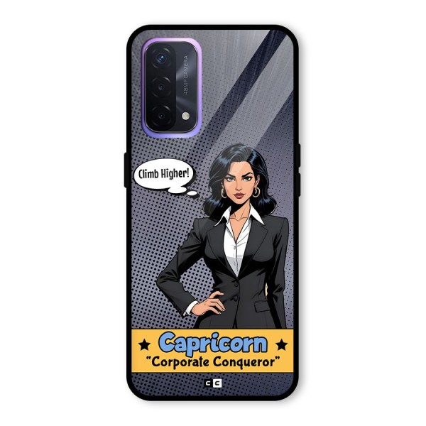 Conqueror Capricorn Glass Back Case for Oppo A74 5G