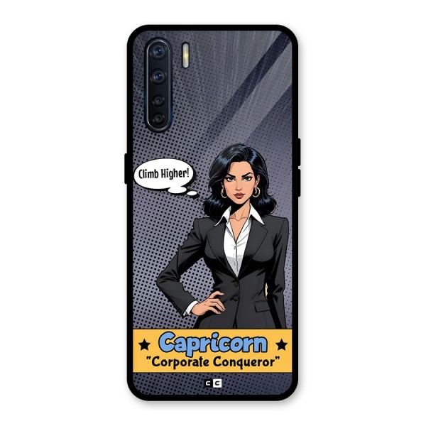 Conqueror Capricorn Glass Back Case for Oppo F15