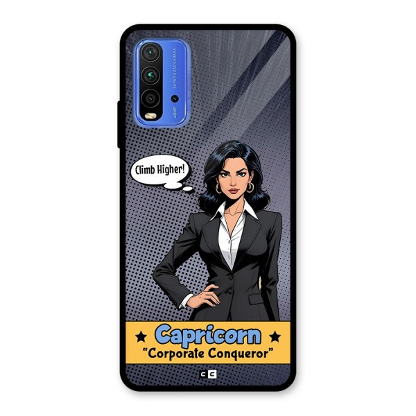 Conqueror Capricorn Glass Back Case for Redmi 9 Power
