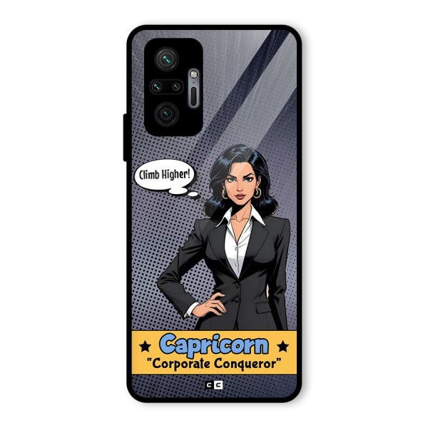 Conqueror Capricorn Glass Back Case for Redmi Note 10 Pro Max