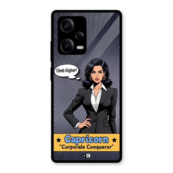 Conqueror Capricorn Glass Back Case for Redmi Note 12 Pro