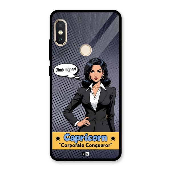 Conqueror Capricorn Glass Back Case for Redmi Note 5 Pro