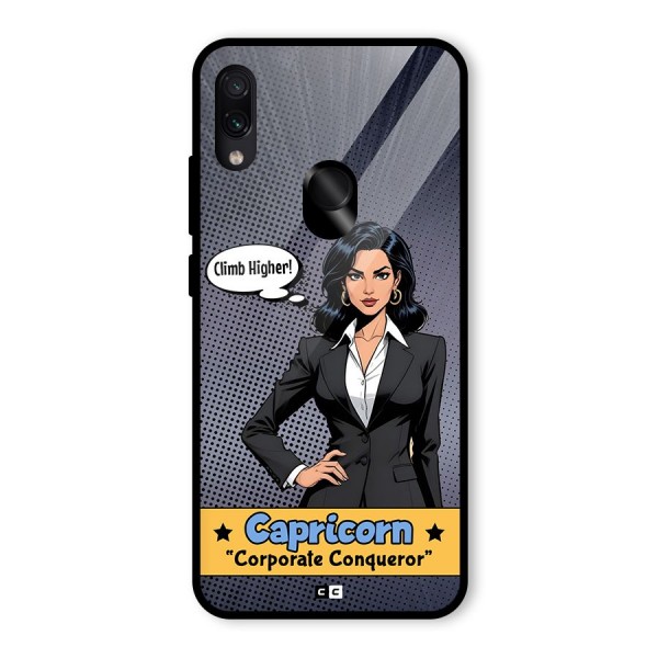 Conqueror Capricorn Glass Back Case for Redmi Note 7S