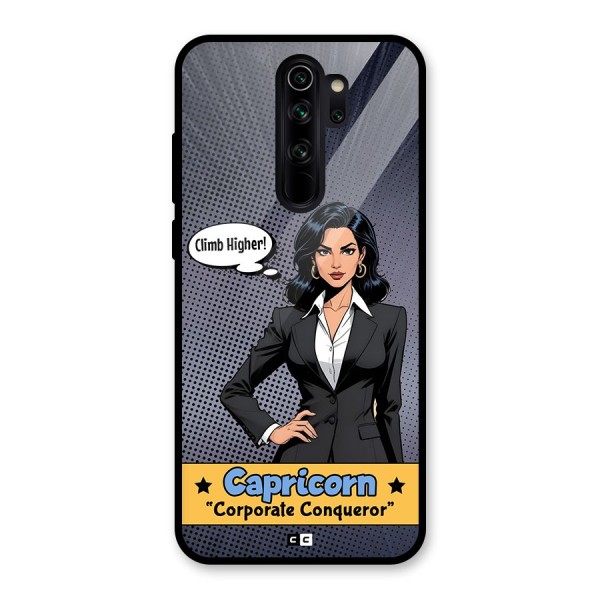 Conqueror Capricorn Glass Back Case for Redmi Note 8 Pro