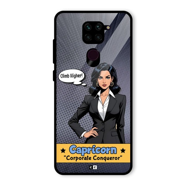 Conqueror Capricorn Glass Back Case for Redmi Note 9