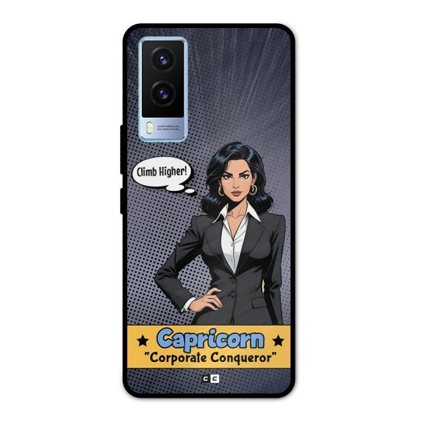 Conqueror Capricorn Metal Back Case for Vivo V21e 5G