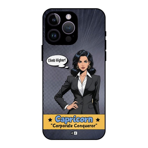 Conqueror Capricorn Metal Back Case for iPhone 14 Pro Max