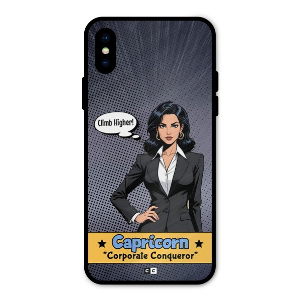 Conqueror Capricorn Metal Back Case for iPhone XS
