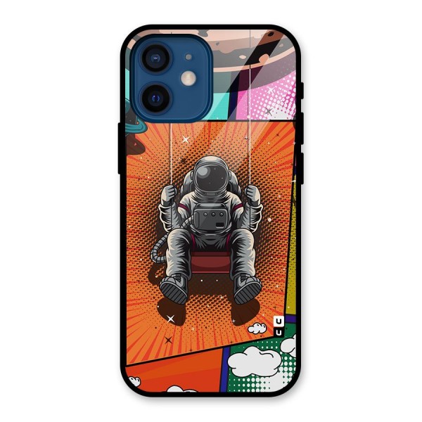 Cool Astraunaut Comic Swing Glass Back Case for iPhone 12 Mini
