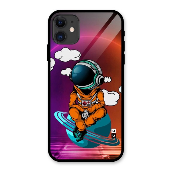 Cool Astraunaut Relaxing Glass Back Case for iPhone 11