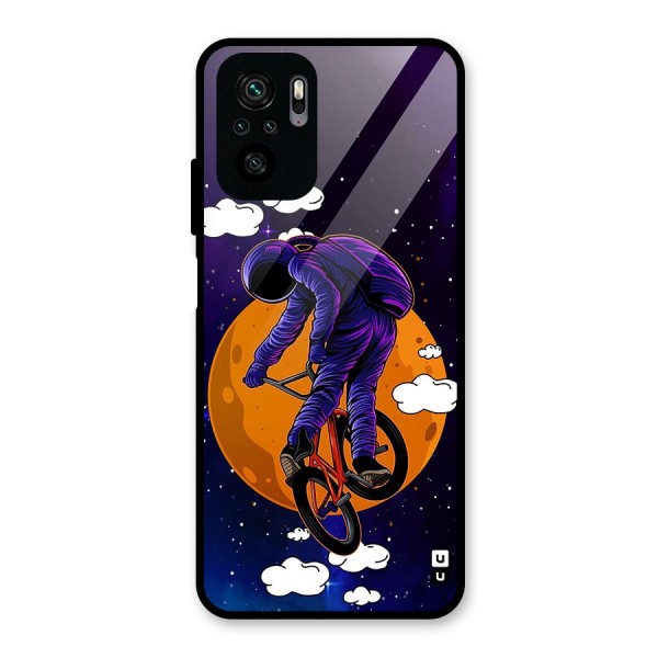 Cool Astro Cyclist Glass Back Case for Redmi Note 10