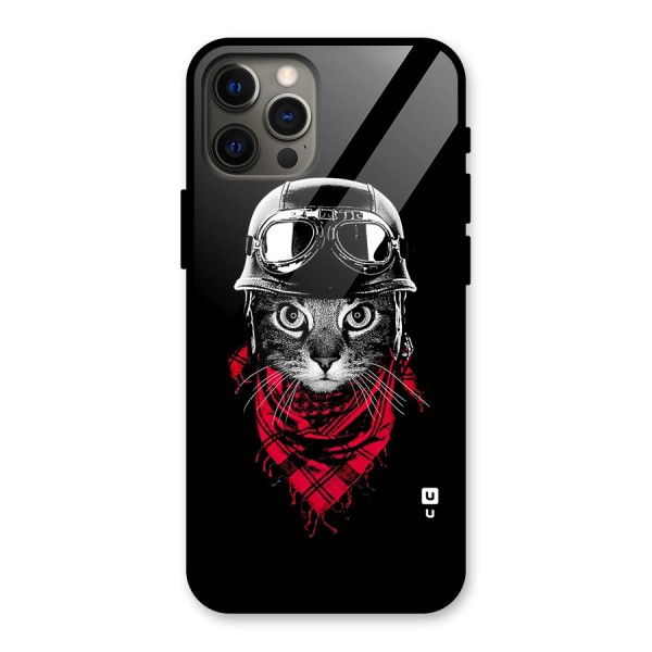 Cool Biker Cat Glass Back Case for iPhone 12 Pro Max