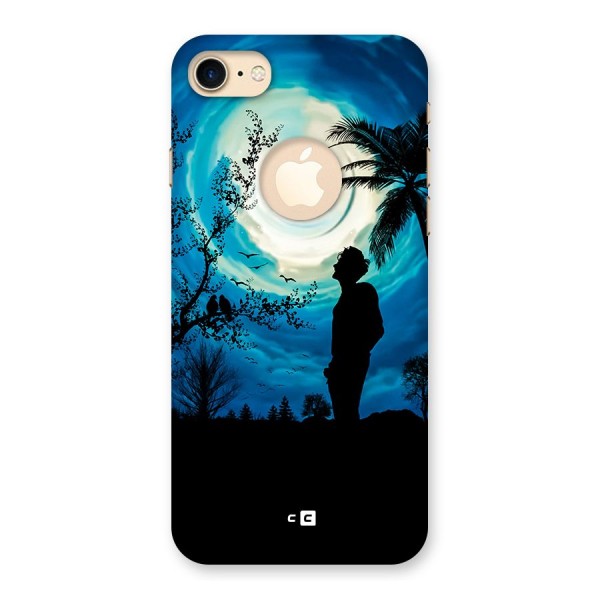 Cool Boy Under Sky Back Case for iPhone 7 Logo Cut