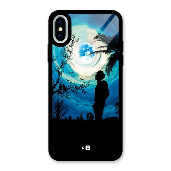 Cool Boy Under Sky Glass Back Case for iPhone X