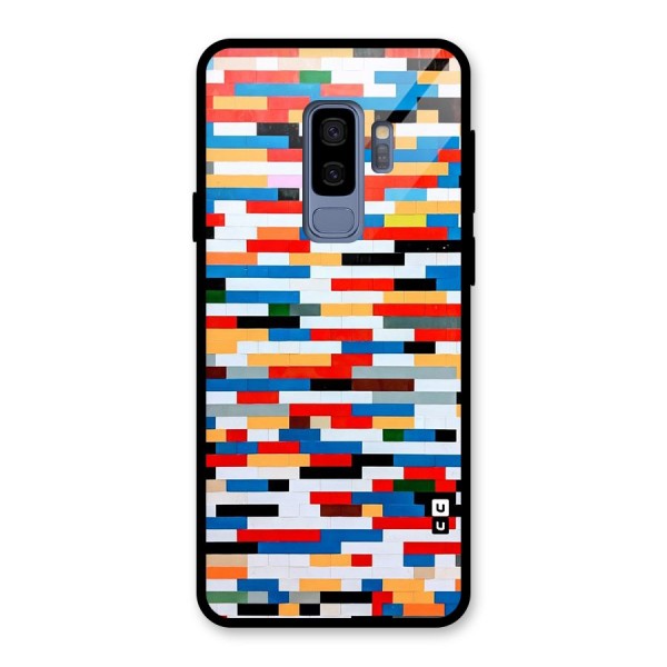Cool Colors Collage Pattern Art Glass Back Case for Galaxy S9 Plus