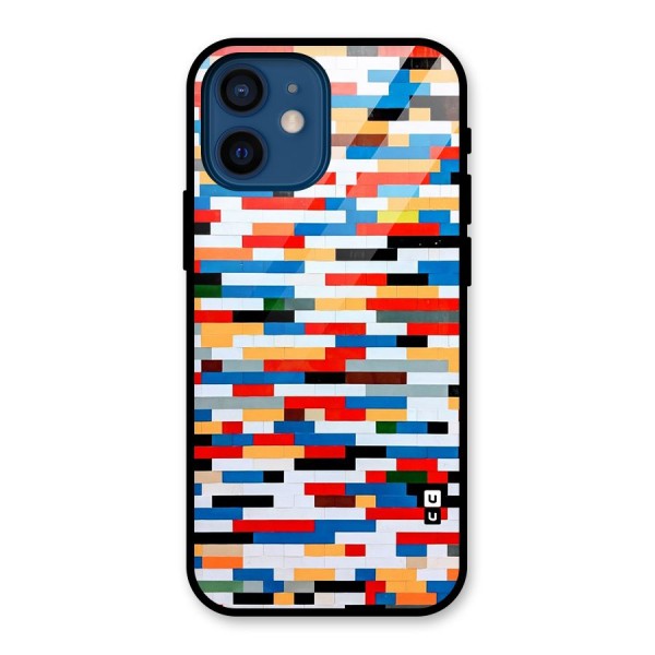 Cool Colors Collage Pattern Art Glass Back Case for iPhone 12 Mini