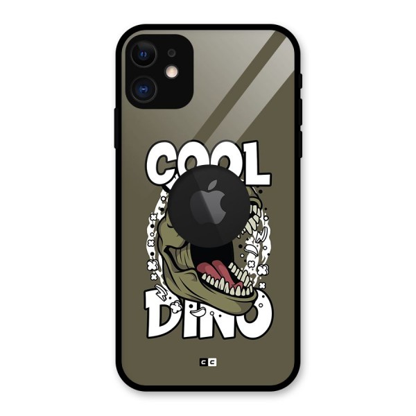 Cool Dino Glass Back Case for iPhone 11 Logo Cut