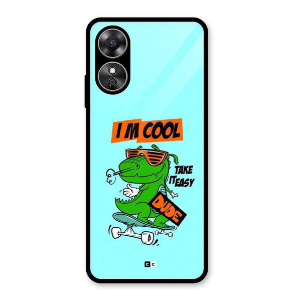 Cool Dude Glass Back Case for Oppo A17