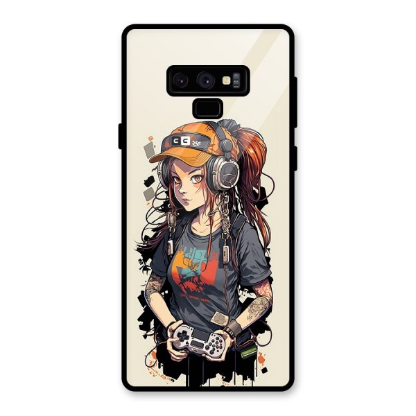 Cool Gamer Girl Glass Back Case for Galaxy Note 9